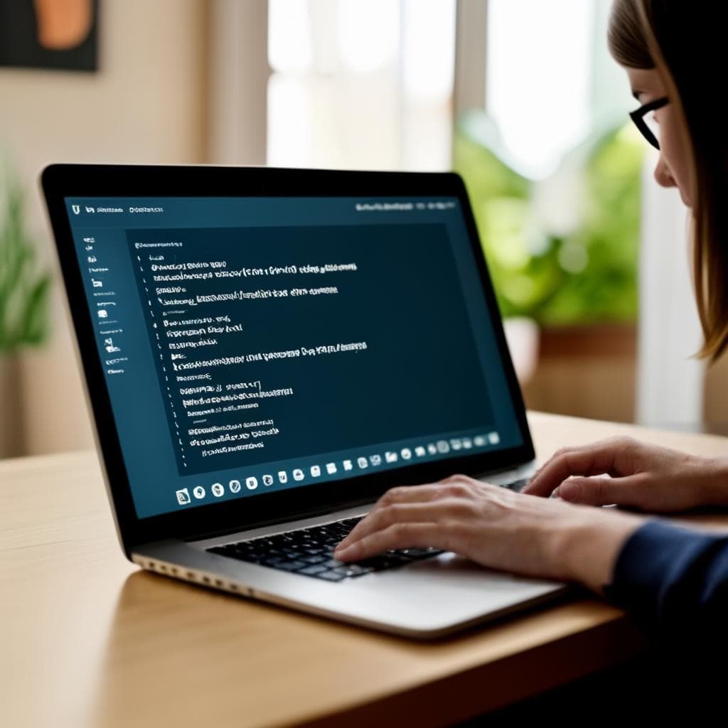 A person typing on a laptop with Linguisity writing assistance software open on their screen