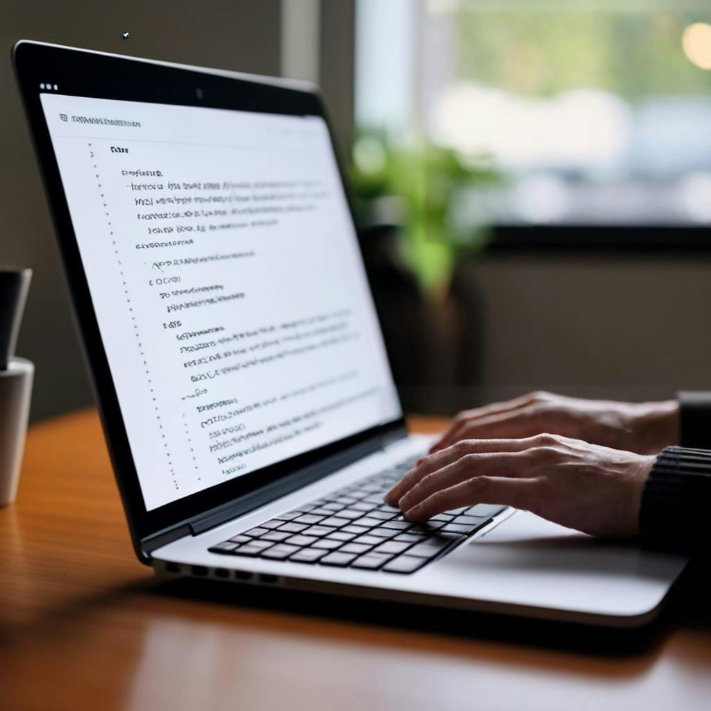 A person typing on a laptop with Linguisity, an AI-powered writing assistant, open on their screen.
